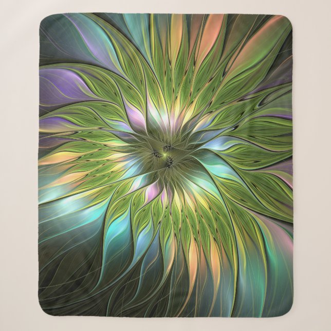 Luminous Fantasy Blume Fraktal Art Sherpadecke (Vorderseite)