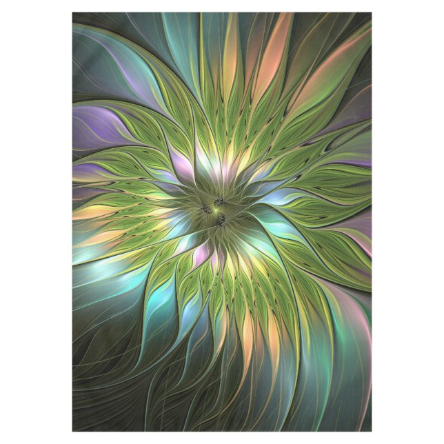 Luminous Fantasy Blume Fraktal Art Tischdecke (Vorderseite)