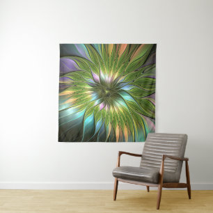 Luminous Fantasy Blume Fraktal Art Wandteppich