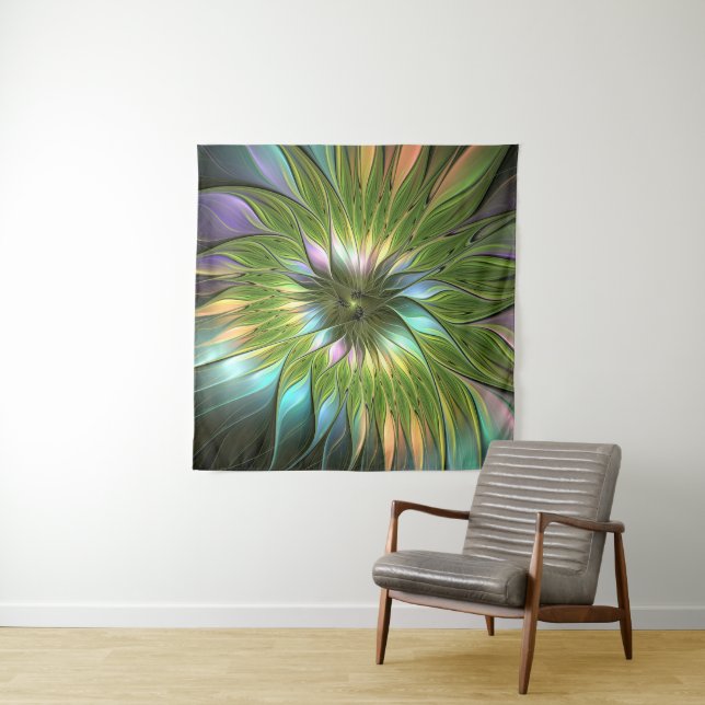 Luminous Fantasy Blume Fraktal Art Wandteppich (Beispiel)