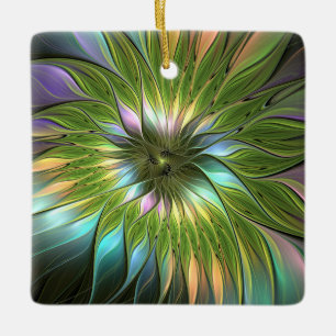 Luminous Fantasy Blume Fraktal Square Keramikornament