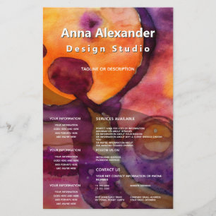 Luminous Flow Grüne abstrakte Aquarellmalerei Flyer