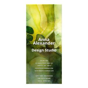 Luminous Flow Grüne abstrakte Aquarellmalerei Werbekarte