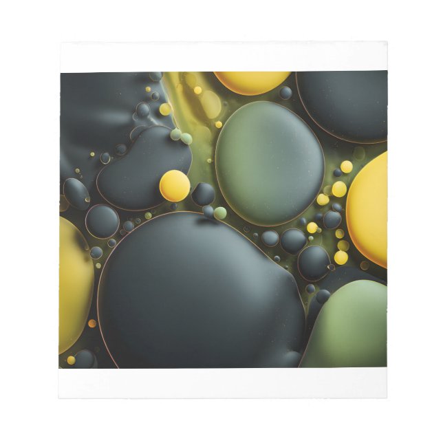 Luminous Fluid Dynamics: Yellow and Green Abstract Notizblock (Vorderseite)