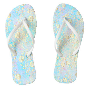 Luminous Gold Floral auf Teigwaren Flip Flops
