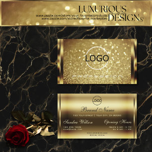 Luminous Gold Glitzer mit glänzendem Goldenes Loo Visitenkarte