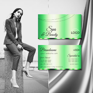Luminous Green Glamour mit Logo Stilvoll Elegant Visitenkarte