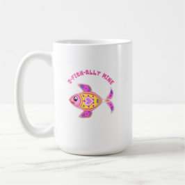Luminous Heart Fish: Radiant Neon Kawaii Sea Life  Kaffeetasse