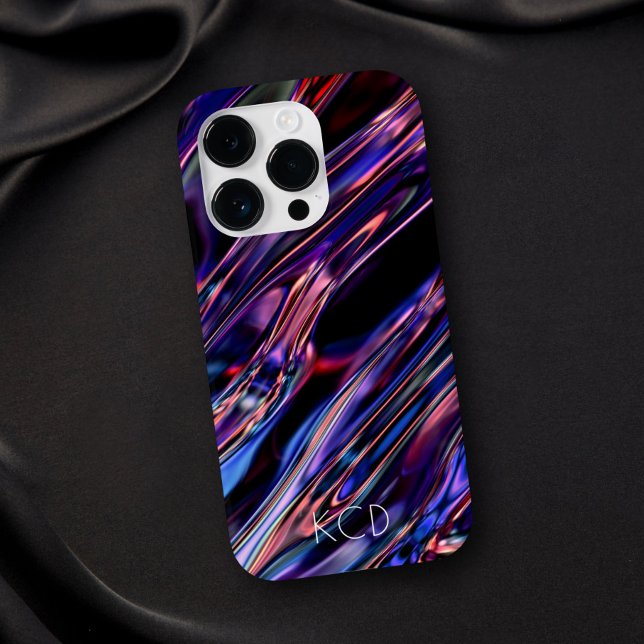 Luminous Liquid Metal Monochrom mit Name Case-Mate iPhone Hülle (Von Creator hochgeladen)