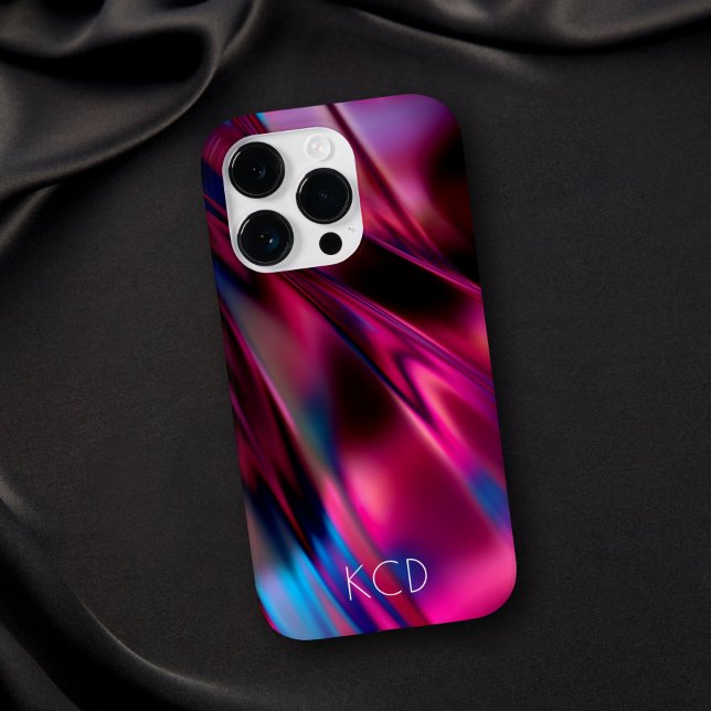 Luminous Liquid Metal Monochrome Rosa mit Name Case-Mate iPhone Hülle (Von Creator hochgeladen)