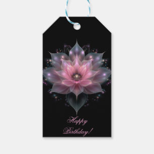 Luminous Lotus Blume - Hellrosa Happy Birthday Geschenkanhänger