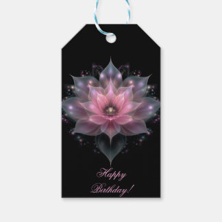 Luminous Lotus Blume - Hellrosa Happy Birthday Geschenkanhänger
