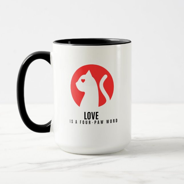 Luminous Love Cat Silhouette Tasse (Links)