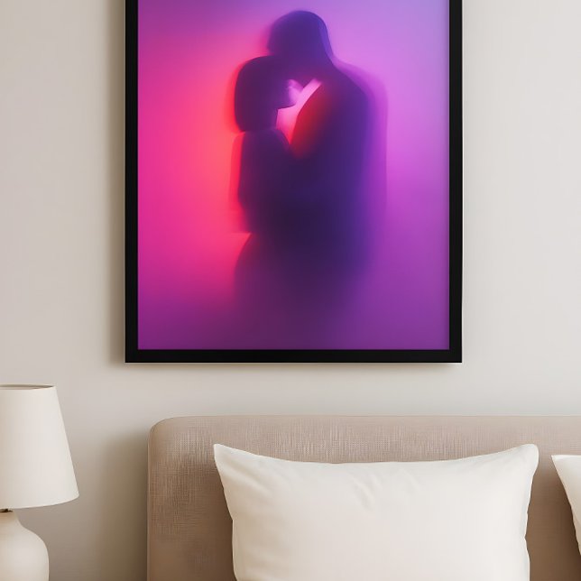 Luminous Lovers – Neon-Silhouette-Romantik-Kunst Poster (Von Creator hochgeladen)