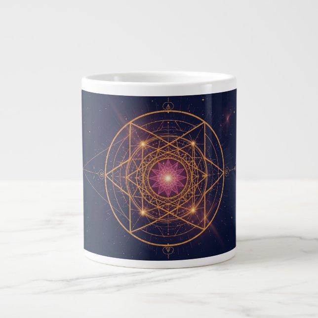 Luminous Mandala of Golden Harmony Jumbo-Tasse (Vorderseite)