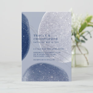 Luminous Navy Blue & Periwinkle Sparkling Modern Einladung
