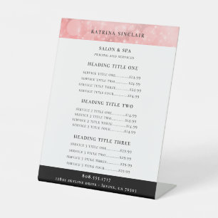 Luminous Pink Bokeh Business Services - Preise Sockelschild