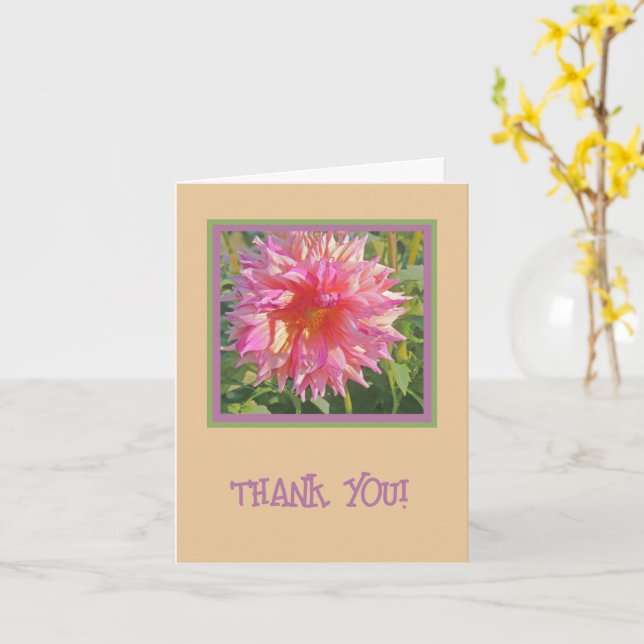 LUMINOUS PINK DAHLIA /DANKE KARTE (Gelbe Blume)