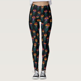 Luminous Qualle Design: Natur in Neon Leggings