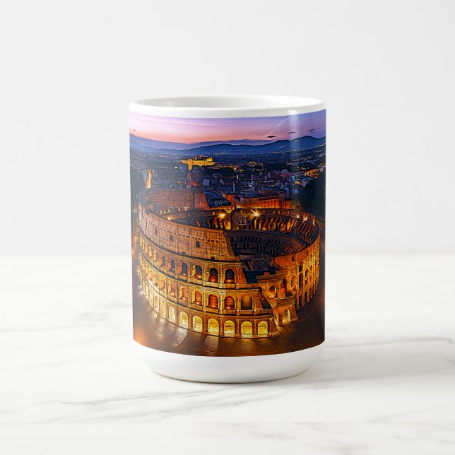 Luminous Roman Colosseum Nightscape Kaffeetasse (Mittel)
