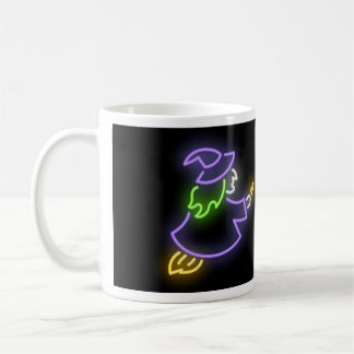 Luminous signboboard with sorceress kaffeetasse