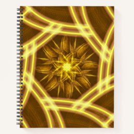 Luminous Star Portal – Symmetrical Golden Fractal Notizbuch