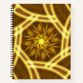 Luminous Star Portal – Symmetrical Golden Fractal Notizbuch