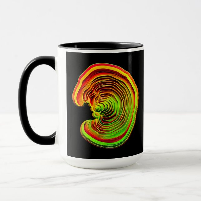 Luminous Thermal Layered 3D Abstract Geometry Tasse (Links)