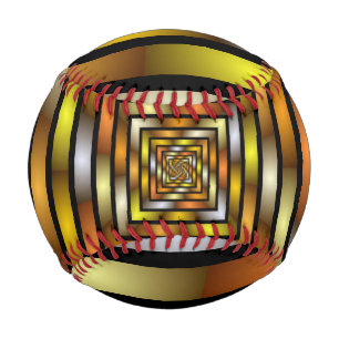 Luminous Tunnel Colorful Trippy Fraktal Graphic Baseball