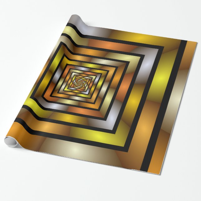 Luminous Tunnel Colorful Trippy Fraktal Graphic Geschenkpapier (Ungerollt)