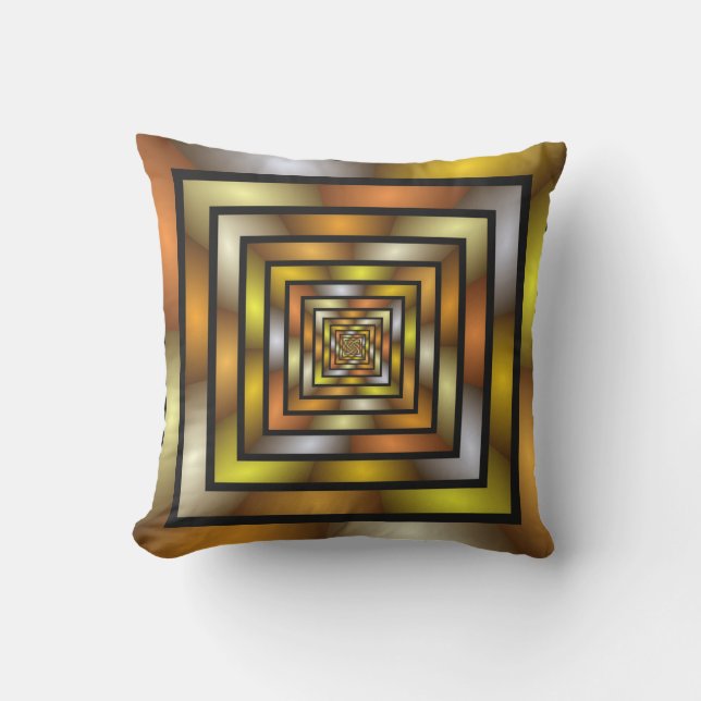 Luminous Tunnel Colorful Trippy Fraktal Graphic Kissen (Vorderseite)