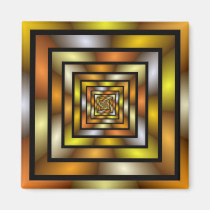 Luminous Tunnel Colorful Trippy Fraktal Graphic Magnet