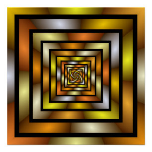 Luminous Tunnel Colorful Trippy Fraktal Graphic Poster