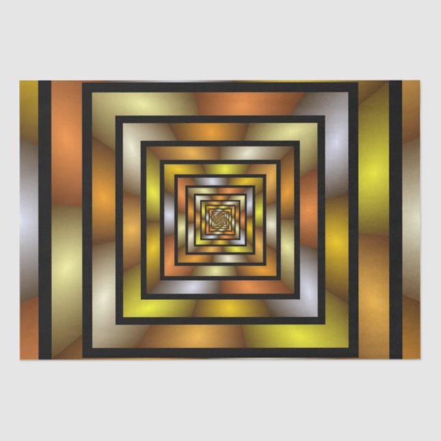 Luminous Tunnel Colorful Trippy Fraktal Graphic Seidenpapier (Vorderseite)