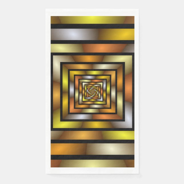 Luminous Tunnel Colorful Trippy Fraktal Graphic Serviette (Vorderseite)