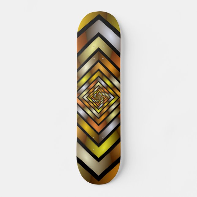 Luminous Tunnel Colorful Trippy Fraktal Graphic Skateboard (Vorderseite)
