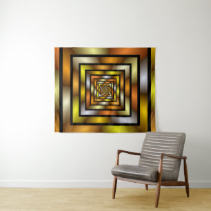 Luminous Tunnel Colorful Trippy Fraktal Graphic Wandteppich