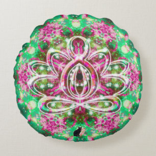 Luminous Zen Lotus Round Pillow Rundes Kissen