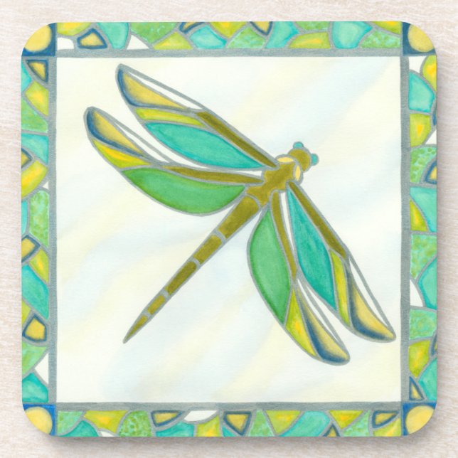 Luminy Pastel Dragonfly von Vanna Lam Getränkeuntersetzer (Vorderseite)