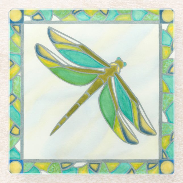 Luminy Pastel Dragonfly von Vanna Lam Glasuntersetzer (Vorderseite)
