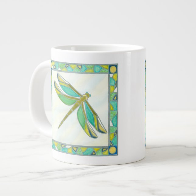 Luminy Pastel Dragonfly von Vanna Lam Jumbo-Tasse (Vorderseite Links)