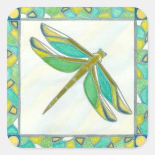 Luminy Pastel Dragonfly von Vanna Lam Quadratischer Aufkleber