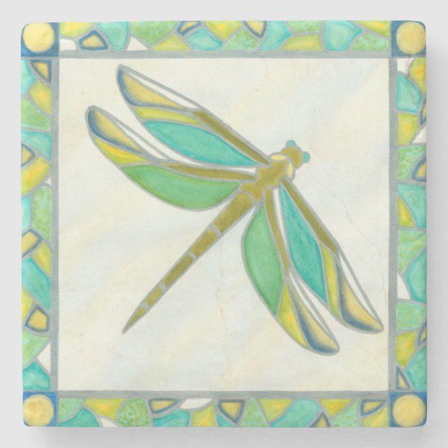 Luminy Pastel Dragonfly von Vanna Lam Steinuntersetzer (Vorderseite)