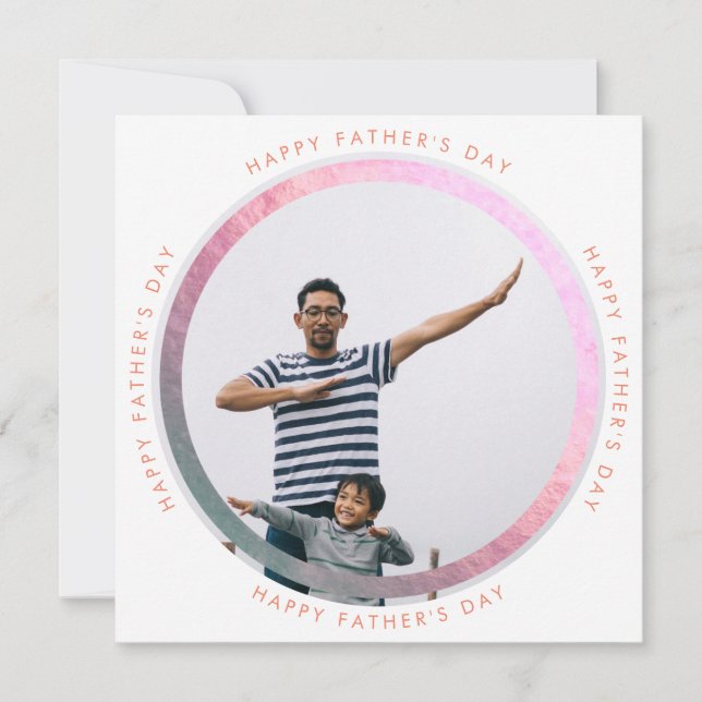 Lumo Modern Circle Happy Vatertag Foto Ankündigung (Vorderseite)