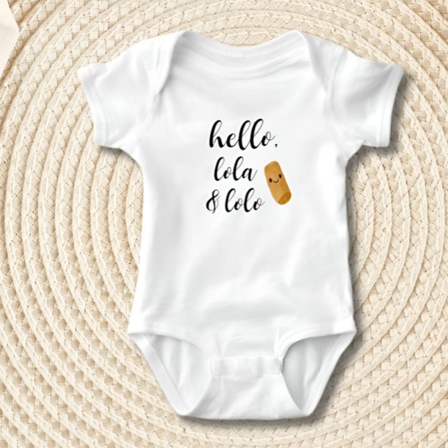Lumpia Hello Lola Lolo Filipino Kinderankündigung Baby Strampler (Little Lumpia Baby Bodysuit, Hello Lola and Lolo)