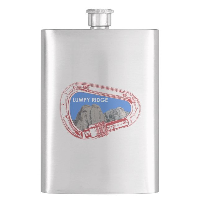 Lumpy Ridge Rock Klettersteig Carabiner Flachmann (Vorderseite)