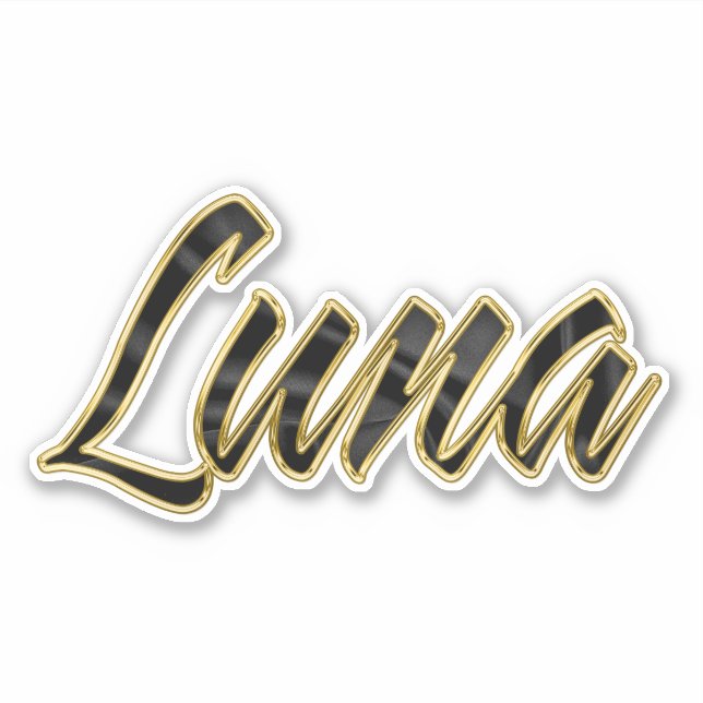 Luna black gold Lettering Aufkleber Sticker (Vorderseite)