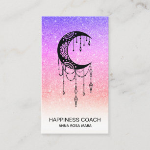 *~* Luna Crescent Moon Talisman Shaman Glitzer Visitenkarte