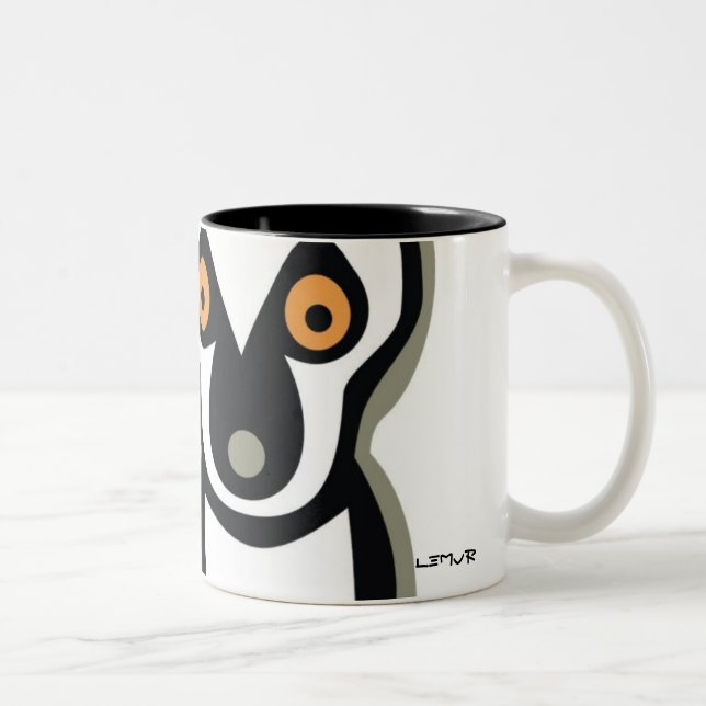 LUNA der LEMUR Zweifarbige Tasse (Rechts)