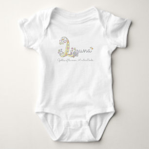 Luna Girls Name bedeutet L monogramm Herz Baby Strampler